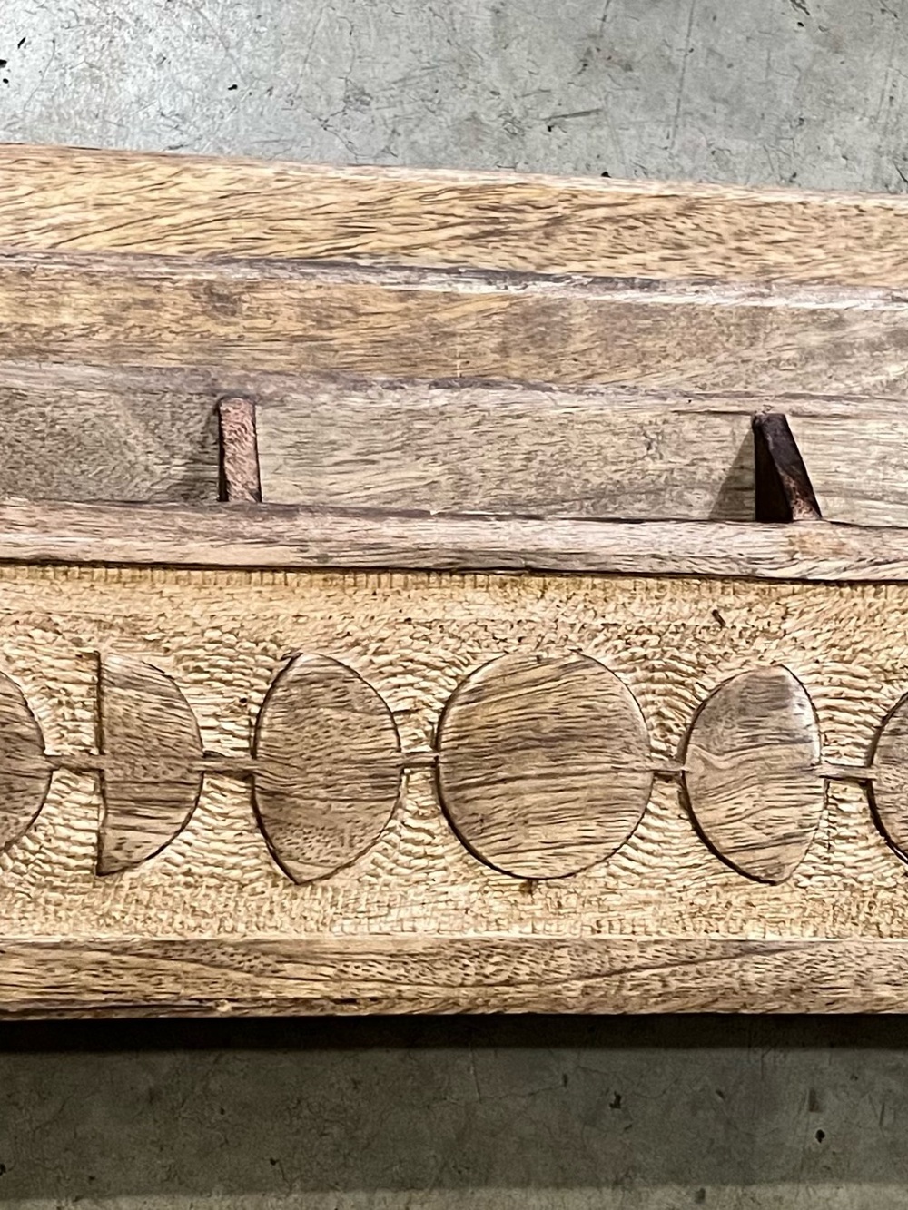 EARTHBOUND Carved Natural Wood Desk Organizer - Light Brown
